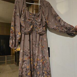 Maurices long sleeve floral dress, size XL